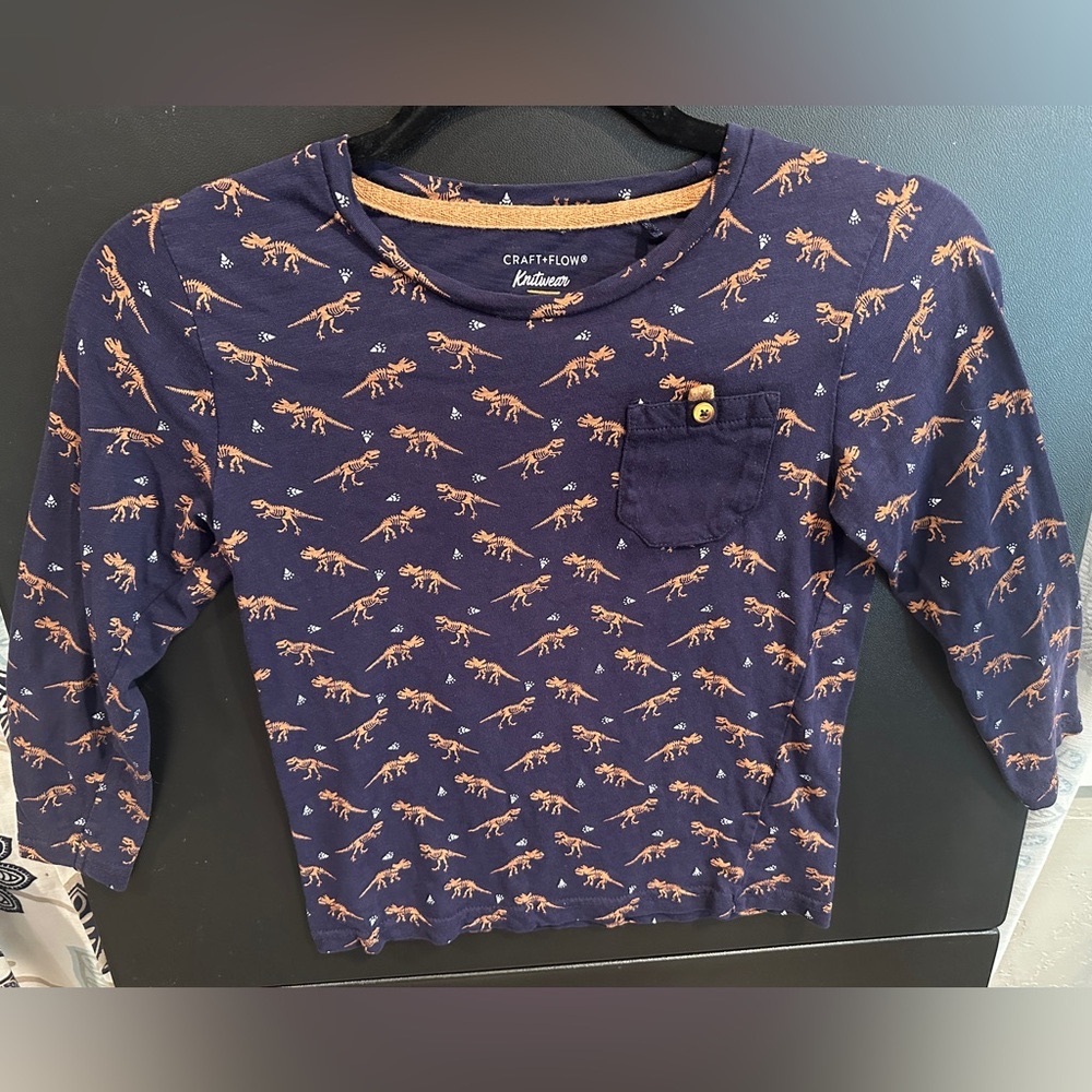 Navy Dinosaurs Long Sleeve